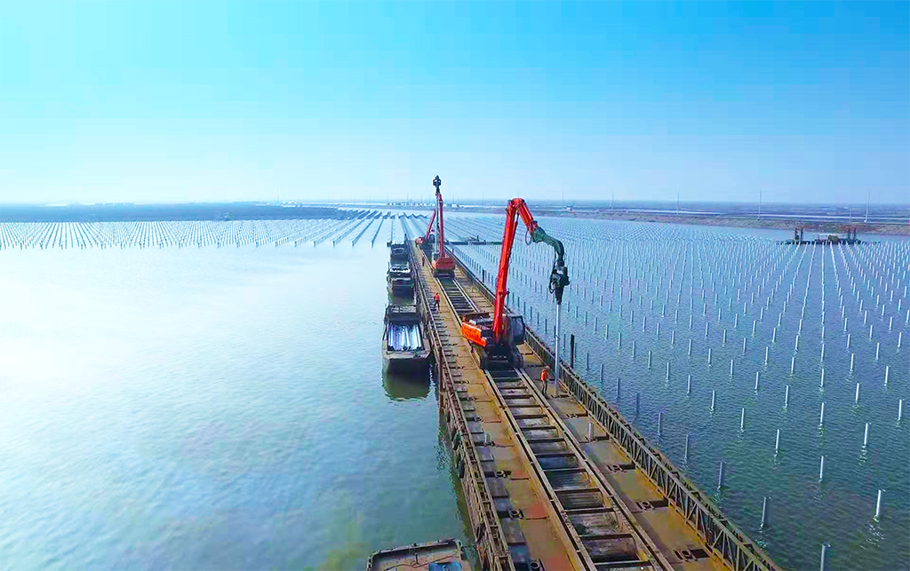 浙江温州 550MWp水面桩体 光伏电站